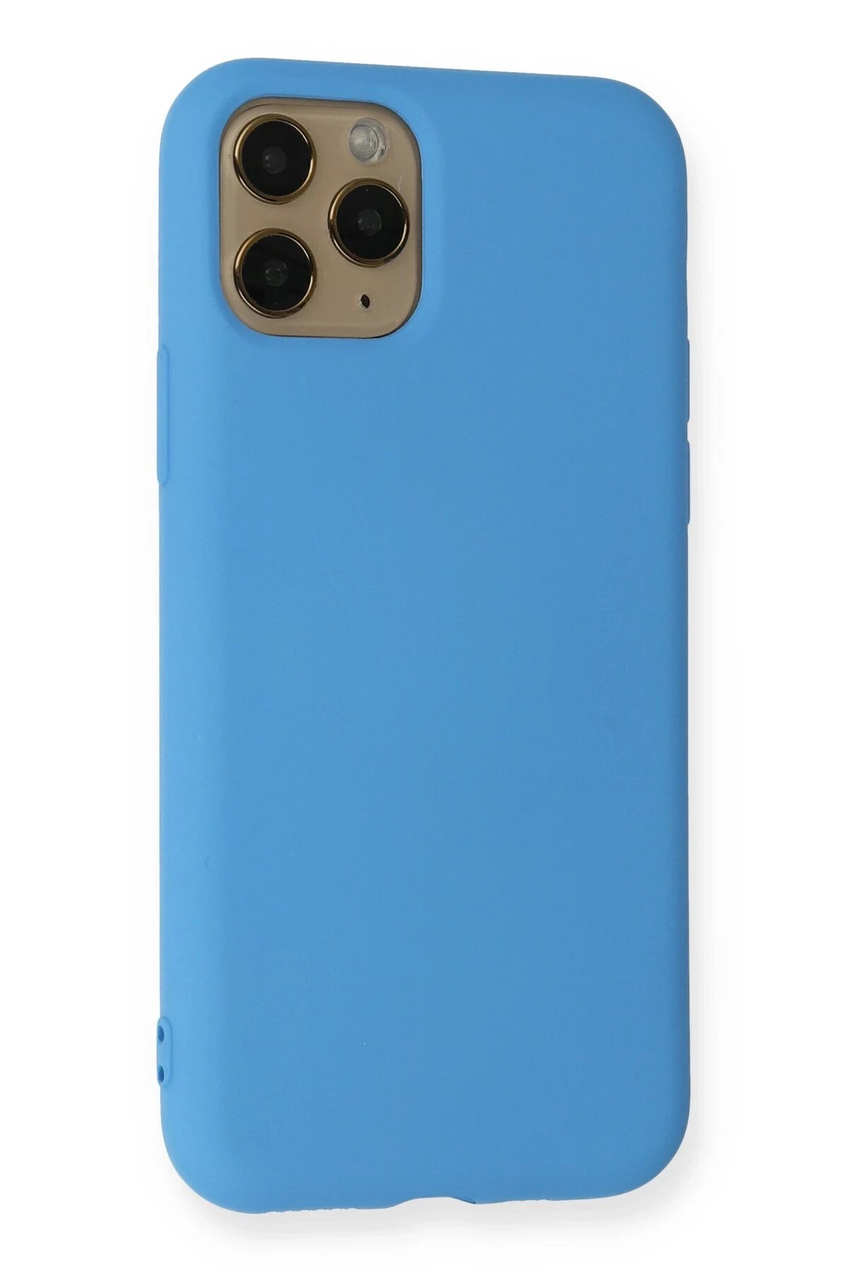 iPhone 11 Pro Kılıf Nano içi Kadife Silikon - Mavi-(5796) - Görsel 3