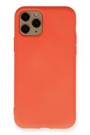 iPhone 11 Pro Kılıf Nano içi Kadife Silikon - Turuncu-(5796)