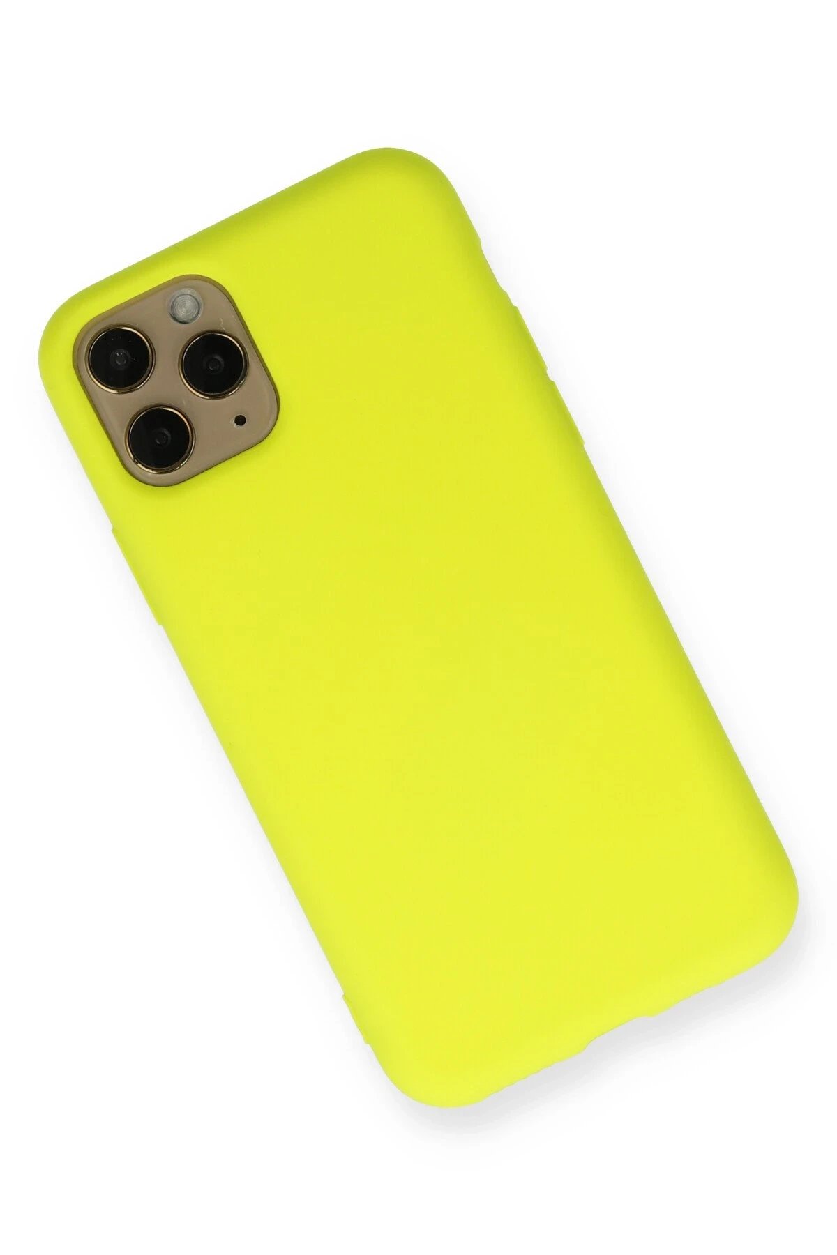 iPhone 11 Pro Kılıf Nano içi Kadife Silikon - Sarı-(5796) - Görsel 2