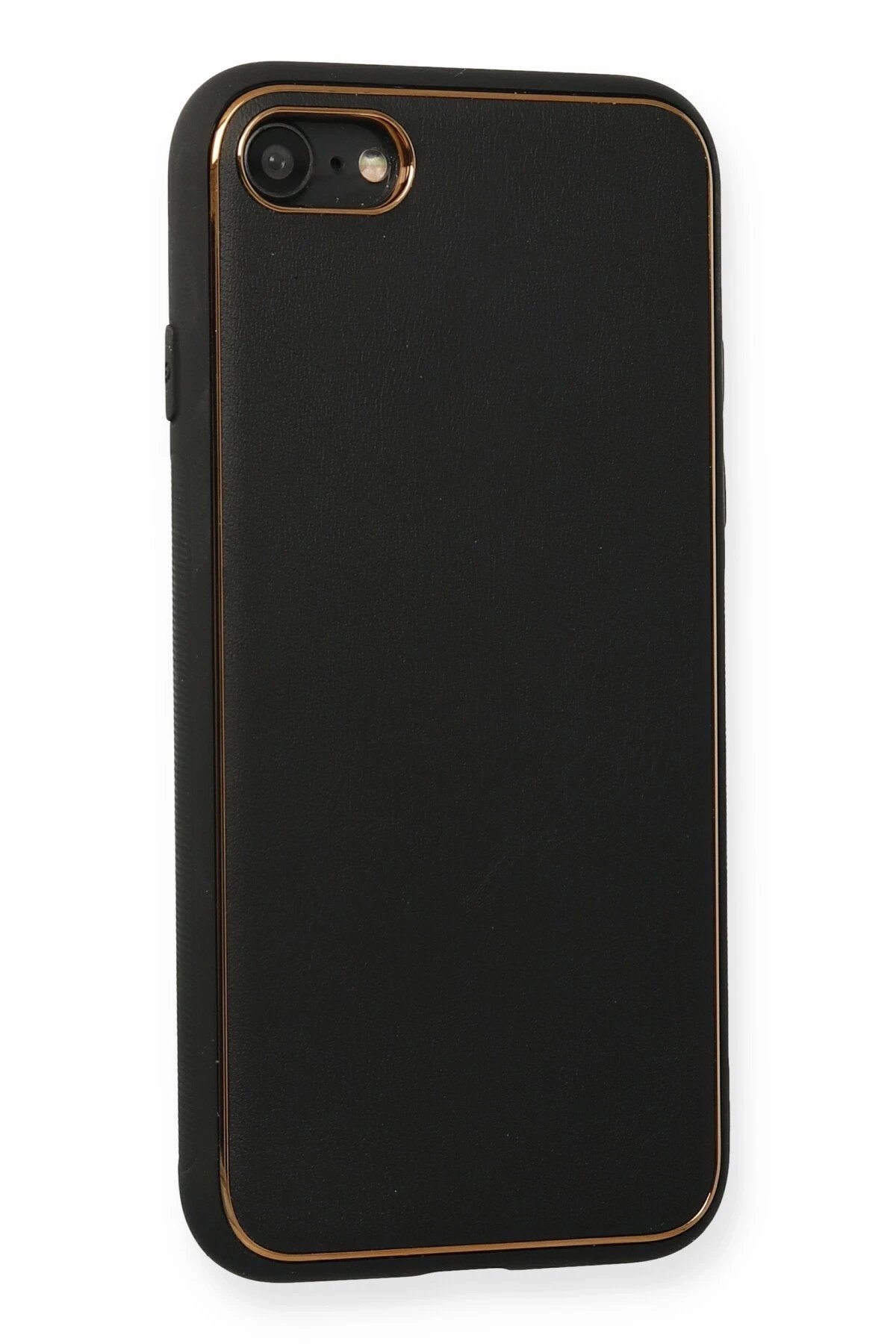 iPhone 7 Kılıf Coco Deri Silikon Kapak - Siyah-(5796) - Görsel 2