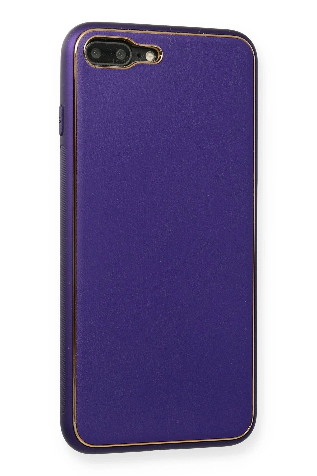 iPhone 7 Plus Kılıf Coco Deri Silikon Kapak - Mor-(5796) - Görsel 2