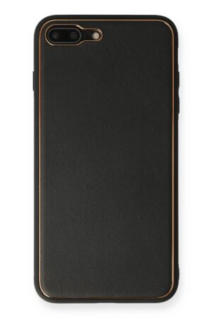 iPhone 7 Plus Kılıf Coco Deri Silikon Kapak - Siyah-(5796)