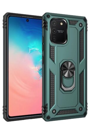 Samsung Galaxy A91 / S10 Lite Kılıf Sofya Yüzüklü Silikon Kapak - Yeşil-(5796)