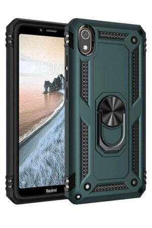 Xiaomi Redmi 7A Kılıf Sofya Yüzüklü Silikon Kapak - Yeşil-(5796)