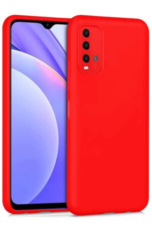 Xiaomi Redmi 9T Kılıf Nano içi Kadife Silikon - Kırmızı-(5796)
