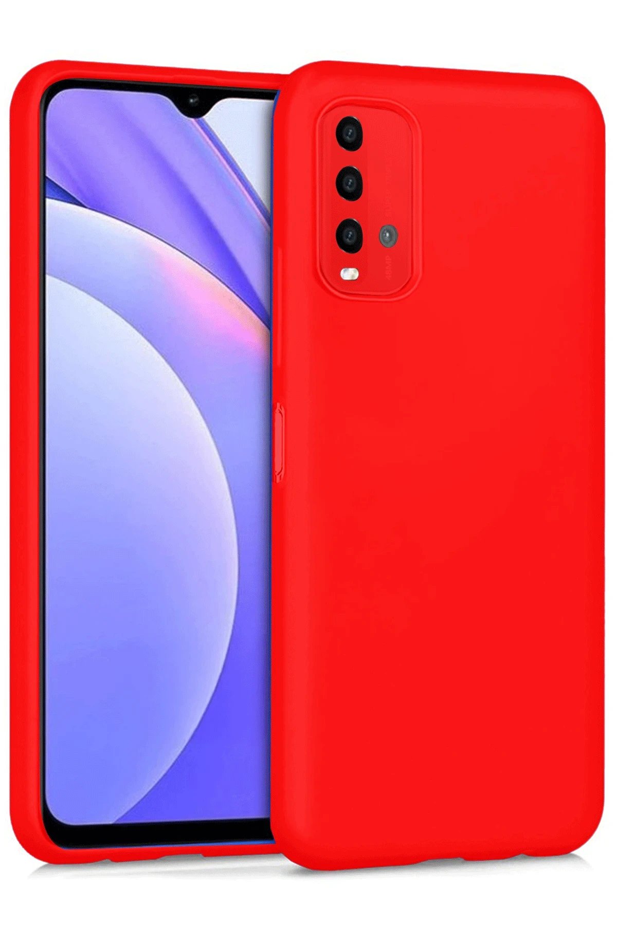 Xiaomi Redmi 9T Kılıf Nano içi Kadife Silikon - Kırmızı-(5796)