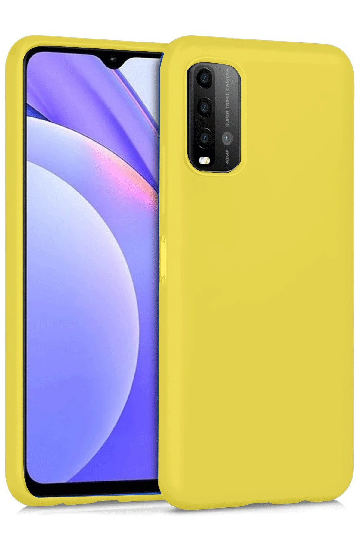 Xiaomi Redmi 9T Kılıf Nano içi Kadife Silikon - Sarı-(5796)