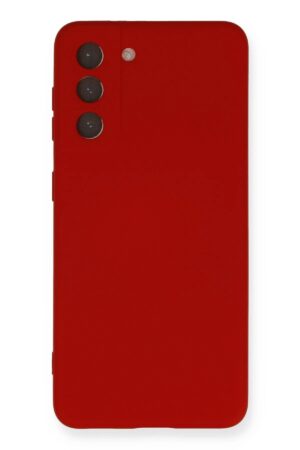 Samsung Galaxy S21 Kılıf Nano içi Kadife Silikon - Kırmızı-(5796)