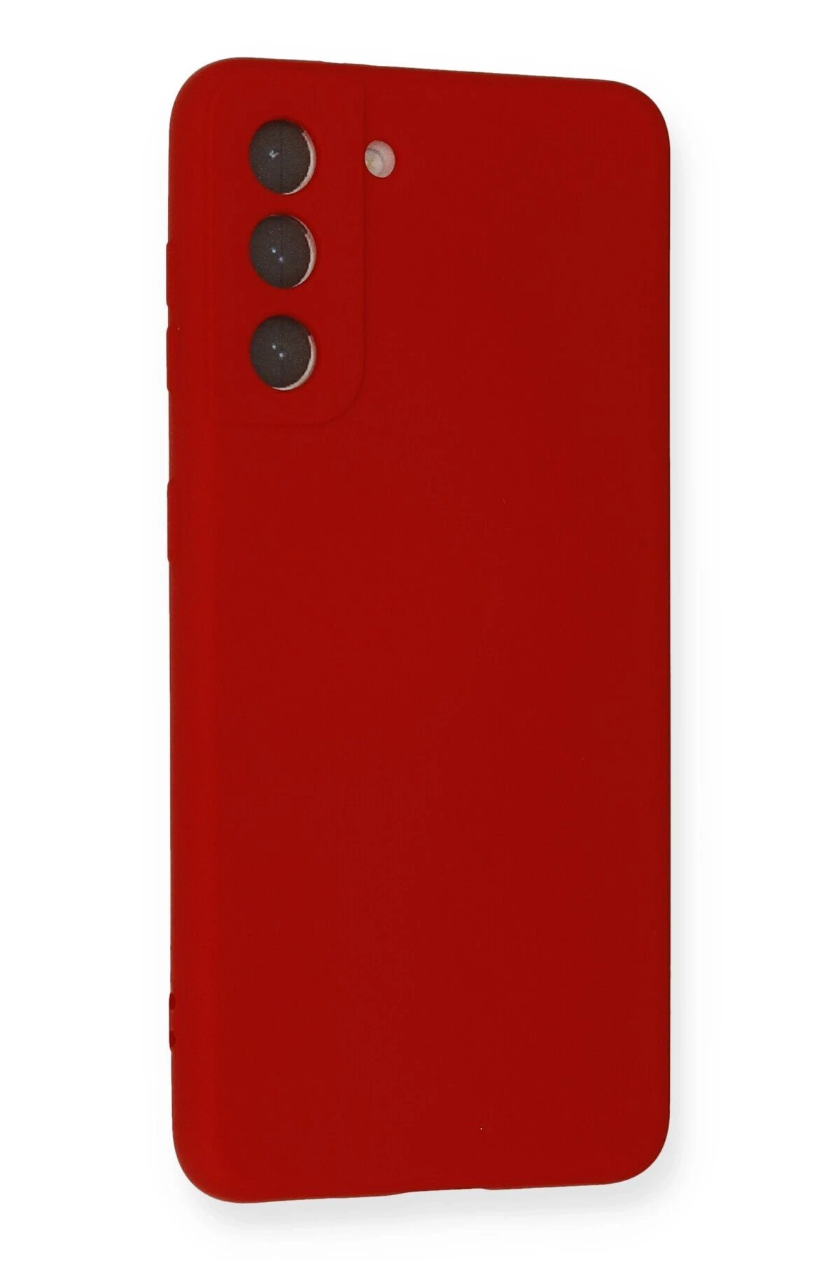 Samsung Galaxy S21 Kılıf Nano içi Kadife Silikon - Kırmızı-(5796) - Görsel 2