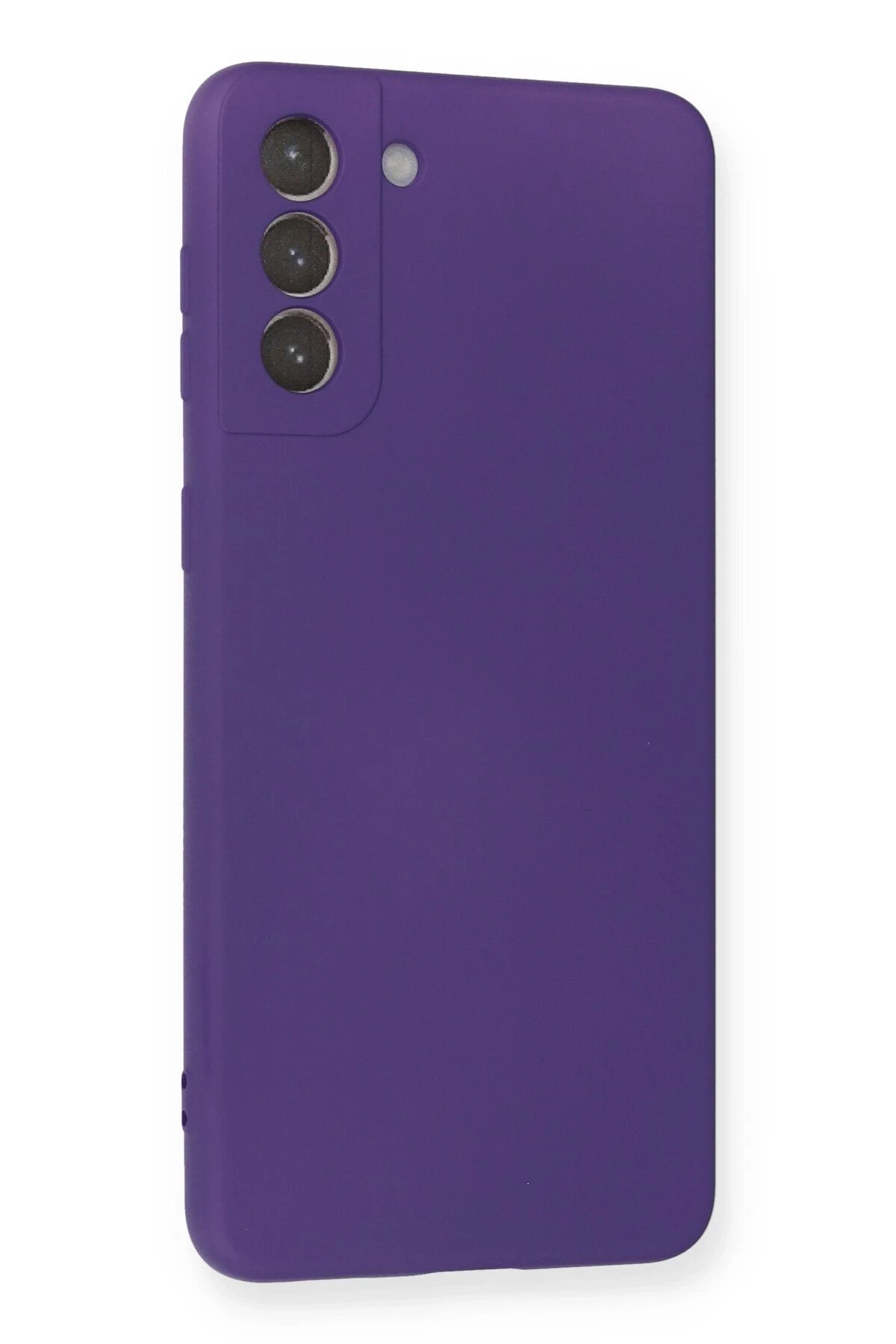 Samsung Galaxy S21 Plus Kılıf Nano içi Kadife Silikon - Mor-(5796) - Görsel 2