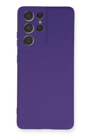 Samsung Galaxy S21 Ultra Kılıf Nano içi Kadife Silikon - Mor-(5796)