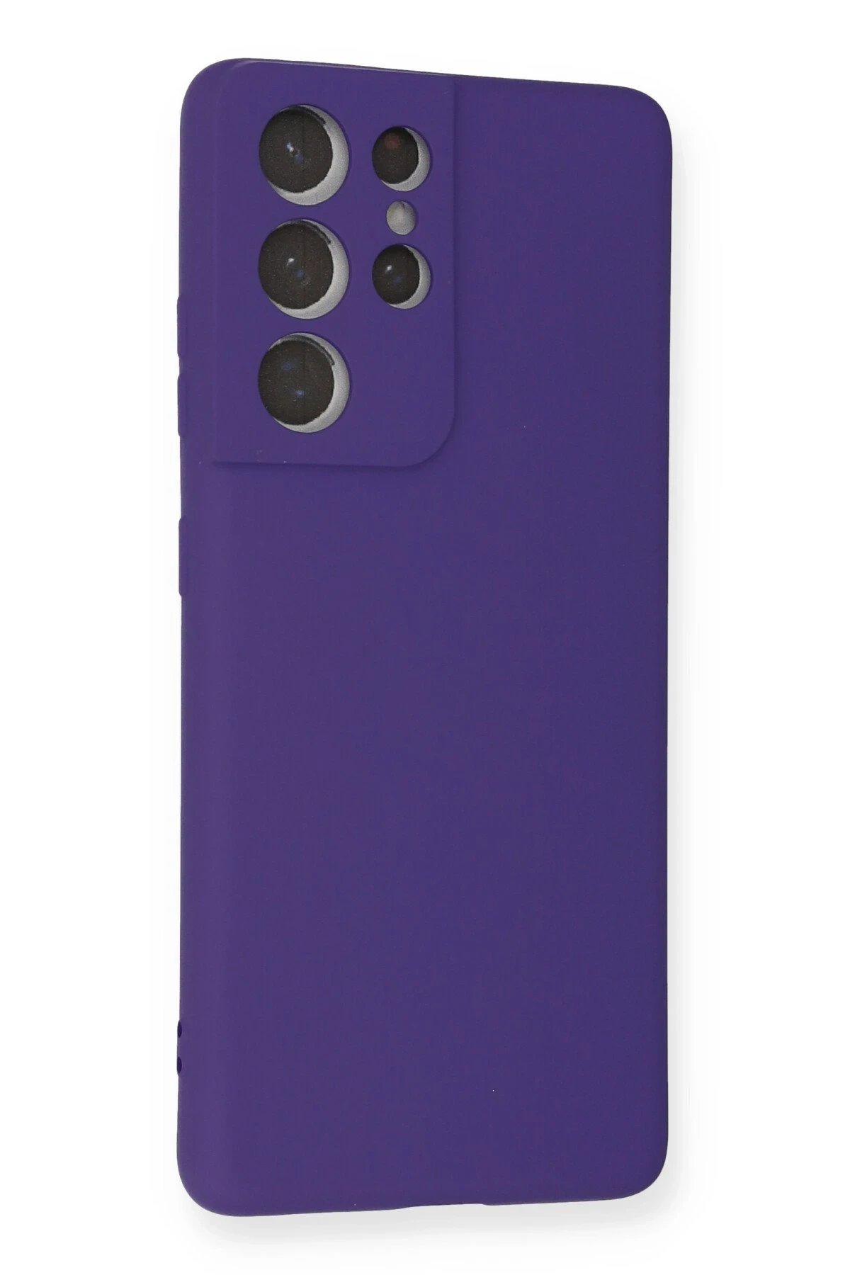 Samsung Galaxy S21 Ultra Kılıf Nano içi Kadife Silikon - Mor-(5796) - Görsel 2