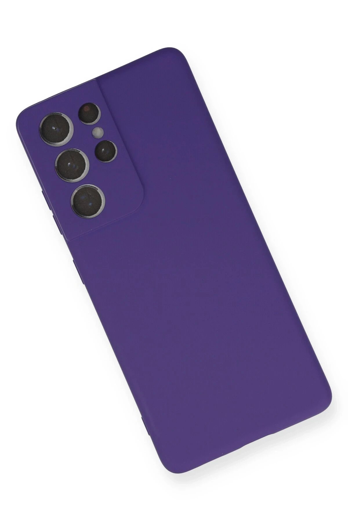 Samsung Galaxy S21 Ultra Kılıf Nano içi Kadife Silikon - Mor-(5796) - Görsel 3