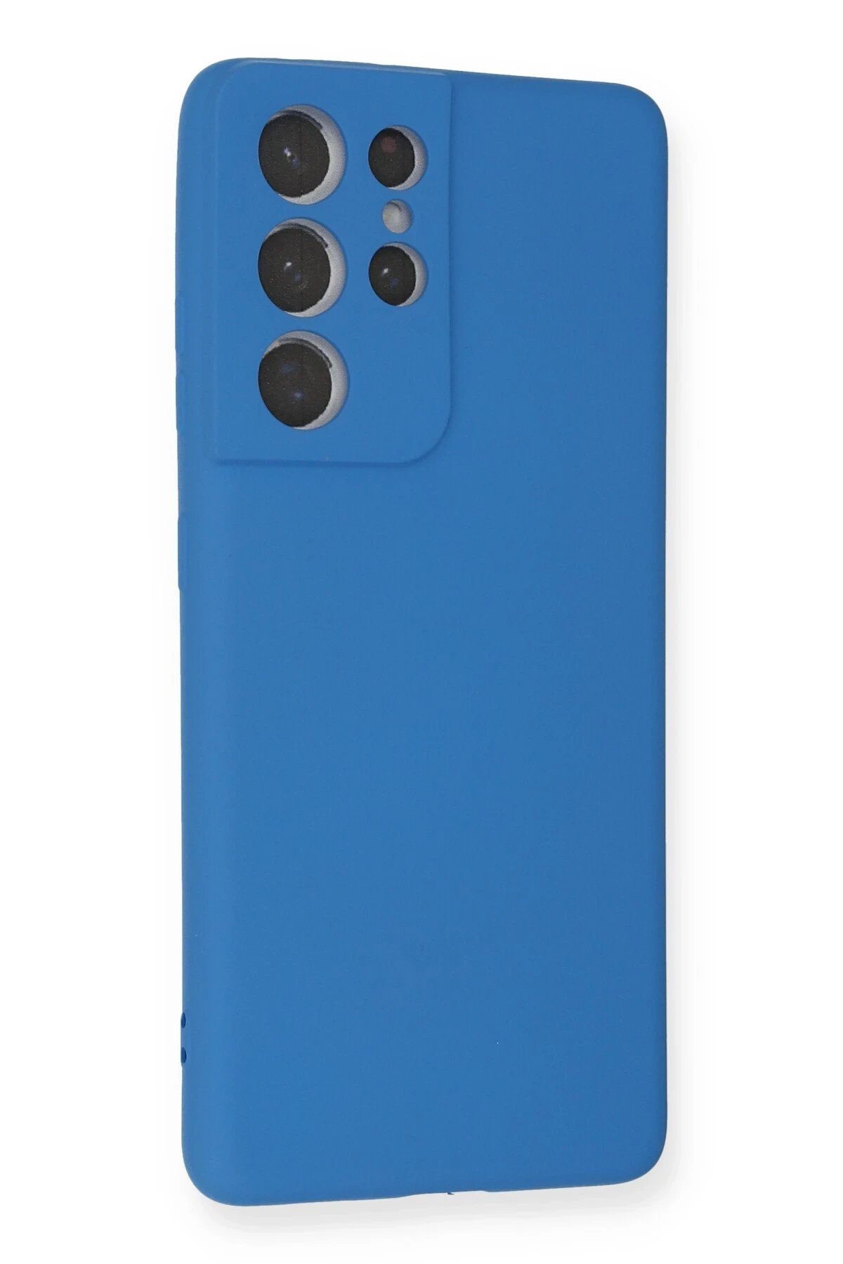 Samsung Galaxy S21 Ultra Kılıf Nano içi Kadife Silikon - Mavi-(5796) - Görsel 2