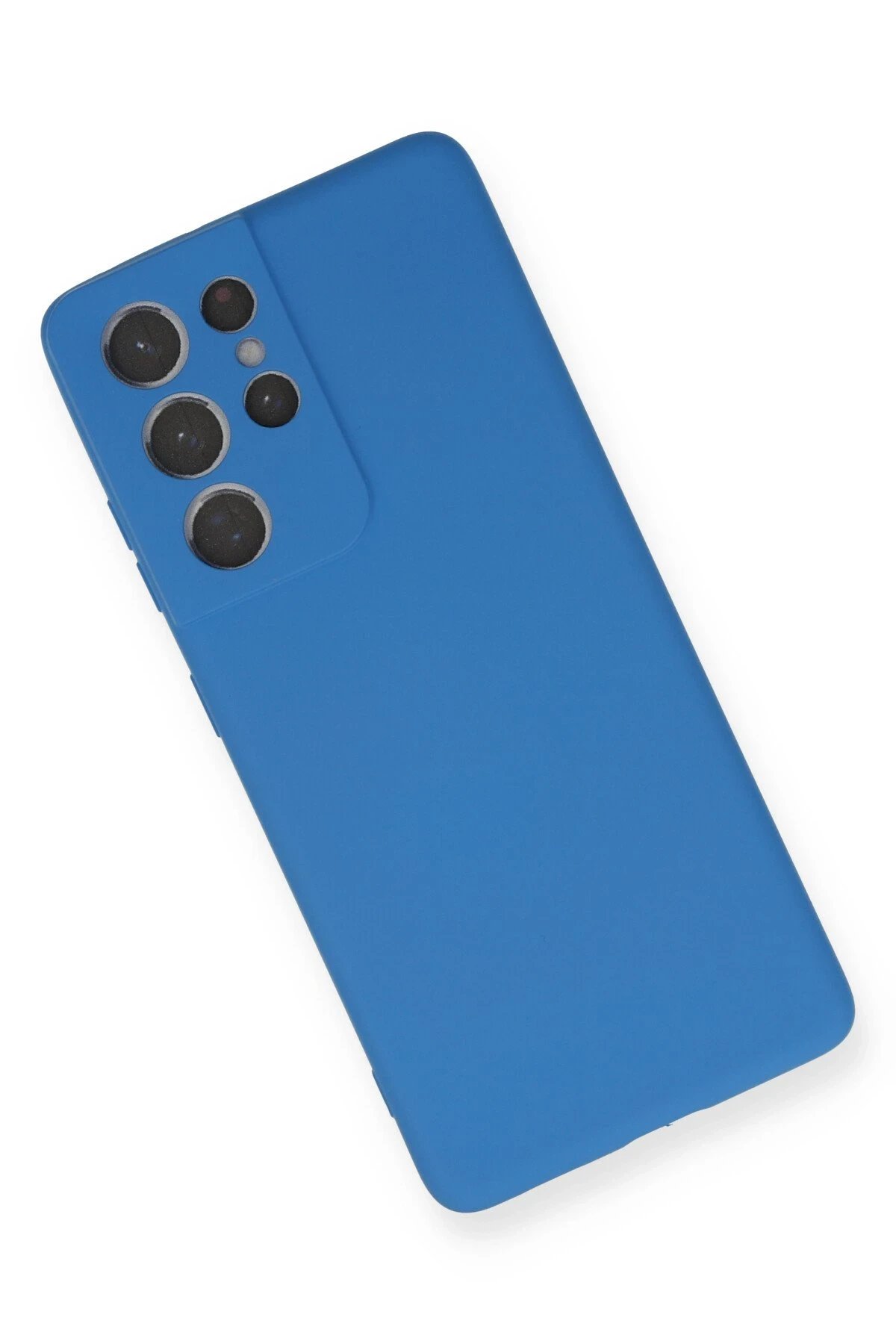 Samsung Galaxy S21 Ultra Kılıf Nano içi Kadife Silikon - Mavi-(5796) - Görsel 3