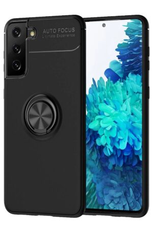 Samsung Galaxy S21 Plus Kılıf Range Yüzüklü Silikon - Siyah-(5796)