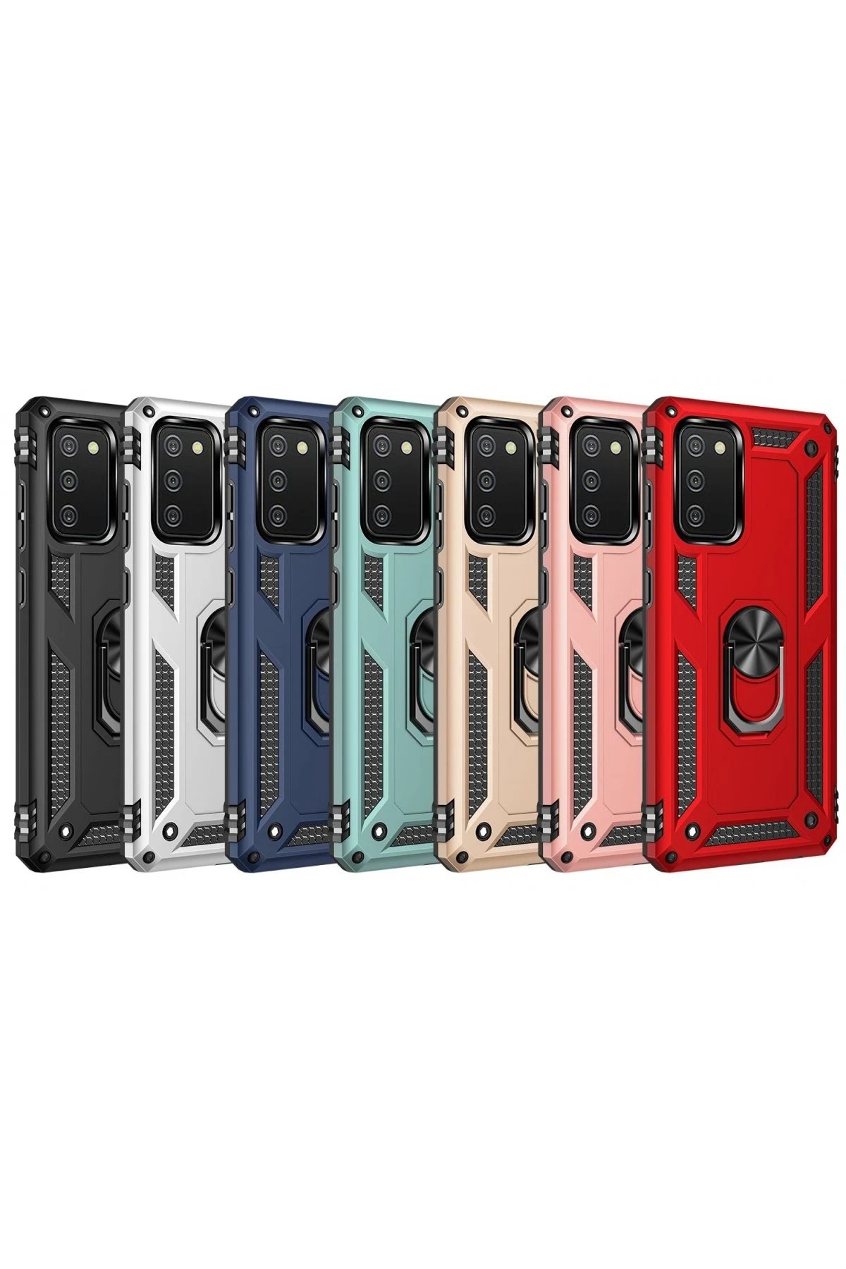 Samsung Galaxy A02S Kılıf Sofya Yüzüklü Silikon Kapak - Lacivert-(5796) - Görsel 4