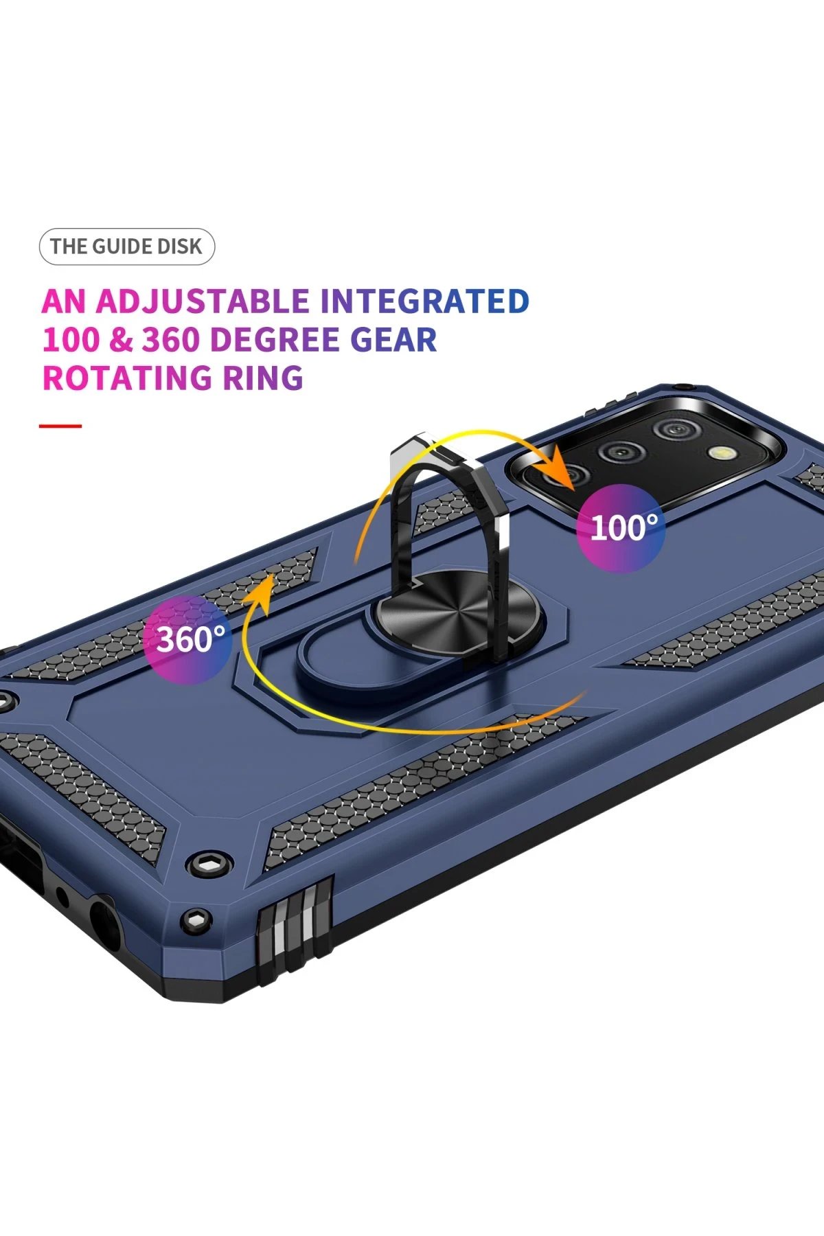 Samsung Galaxy A02S Kılıf Sofya Yüzüklü Silikon Kapak - Lacivert-(5796) - Görsel 5