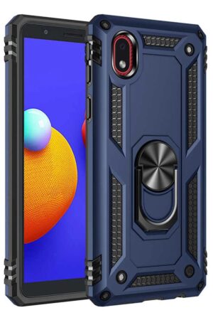 Samsung Galaxy A01 Core Kılıf Sofya Yüzüklü Silikon Kapak - Lacivert-(5796)