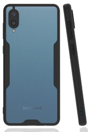 Samsung Galaxy A02 Kılıf Platin Silikon - Siyah-(5796)