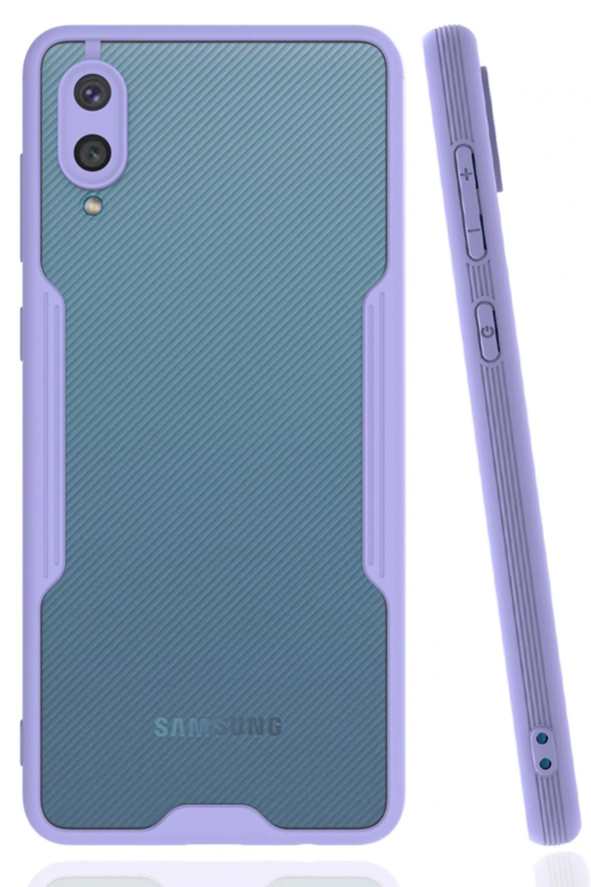 Samsung Galaxy A02 Kılıf Platin Silikon - Lila-(5796)