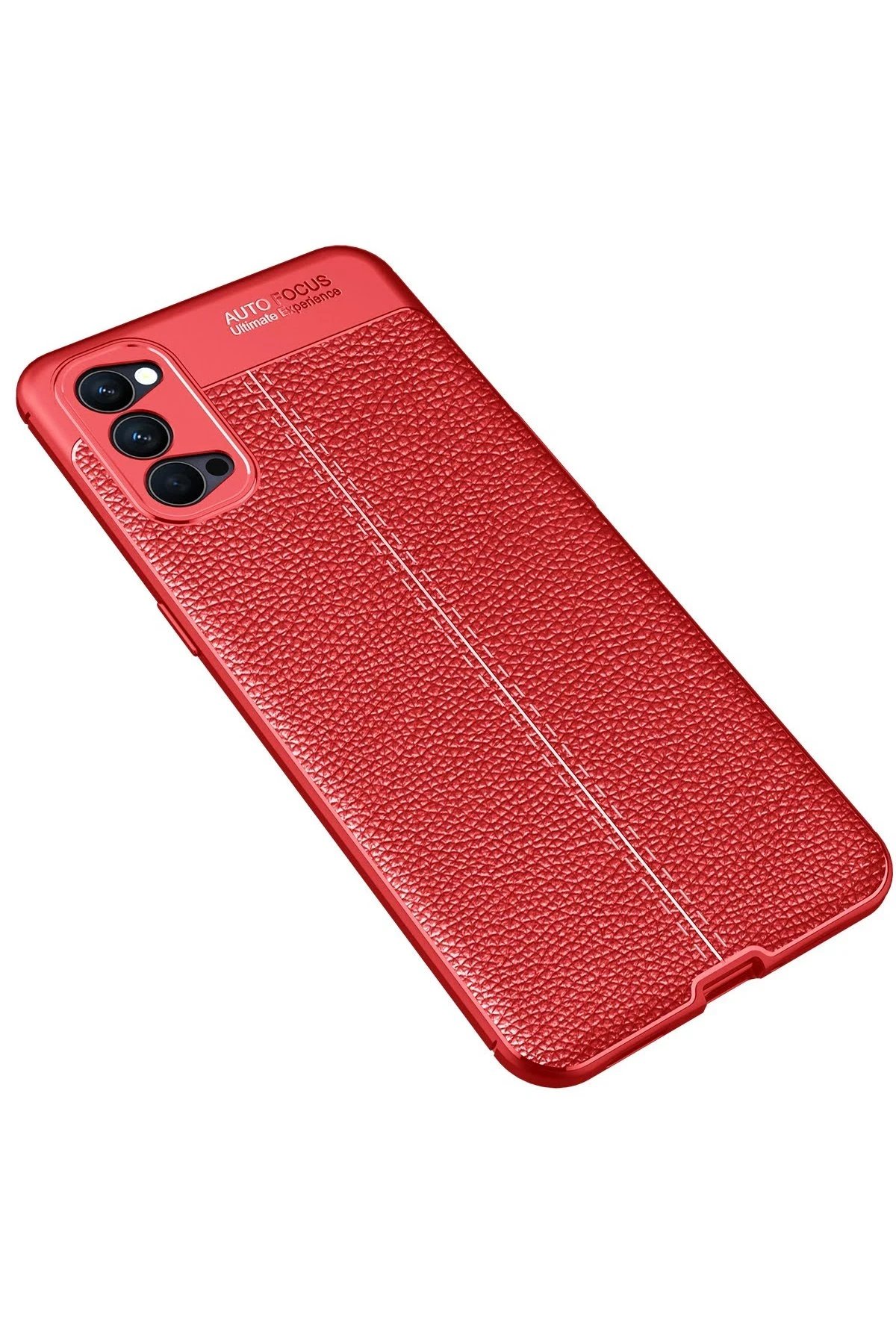 Oppo Reno 4 Kılıf Auto Focus Kapak - Kırmızı-(5796) - Görsel 2