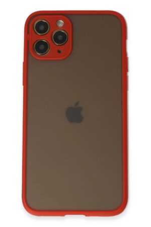 iPhone 11 Pro Kılıf Montreal Silikon Kapak - Kırmızı-(5796)