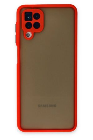 Samsung Galaxy A12 Kılıf Montreal Silikon Kapak - Kırmızı-(5796)