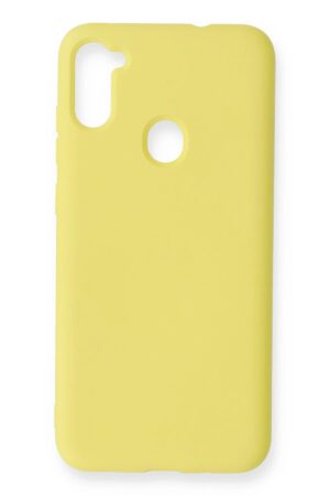 Samsung Galaxy A11 Kılıf Nano içi Kadife Silikon - Sarı-(5796)