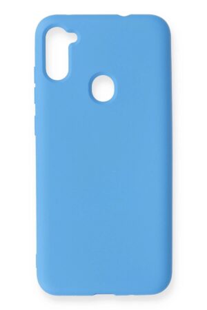 Samsung Galaxy A11 Kılıf Nano içi Kadife Silikon - Mavi-(5796)