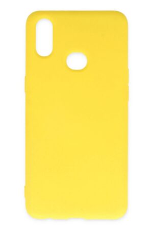 Samsung Galaxy A10S Kılıf Nano içi Kadife Silikon - Sarı-(5796)