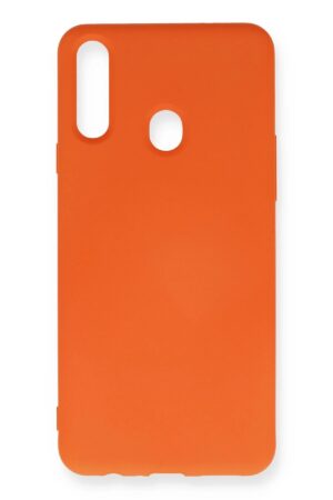 Samsung Galaxy A20S Kılıf Nano içi Kadife Silikon - Turuncu-(5796)