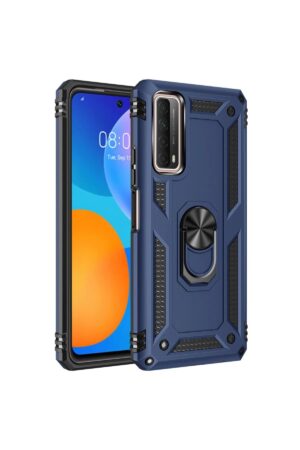 Huawei P Smart 2021 Kılıf Sofya Yüzüklü Silikon Kapak - Lacivert-(5796)