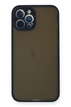 iPhone 12 Pro Kılıf Montreal Silikon Kapak - Lacivert-(5796)