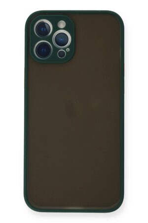 iPhone 12 Pro Max Kılıf Montreal Silikon Kapak - Yeşil-(5796)
