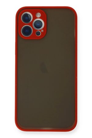 iPhone 12 Pro Max Kılıf Montreal Silikon Kapak - Kırmızı-(5796)