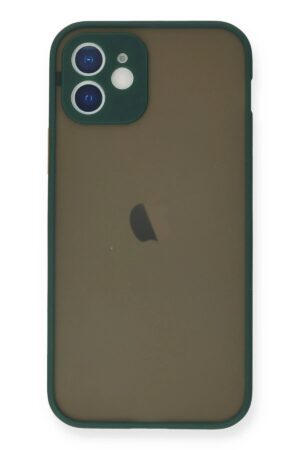 iPhone 12 Mini Kılıf Montreal Silikon Kapak - Yeşil-(5796)