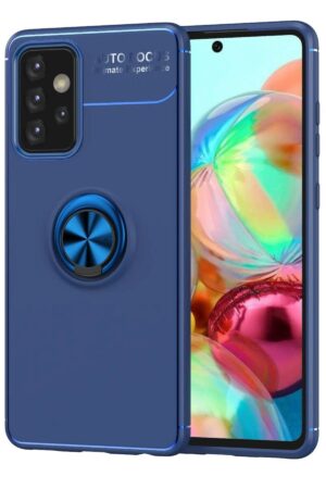 Samsung Galaxy A72 Kılıf Range Yüzüklü Silikon - Mavi-(5796)