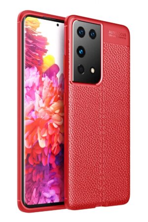 Samsung Galaxy S21 Ultra Kılıf Auto Focus Kapak - Kırmızı-(5796)