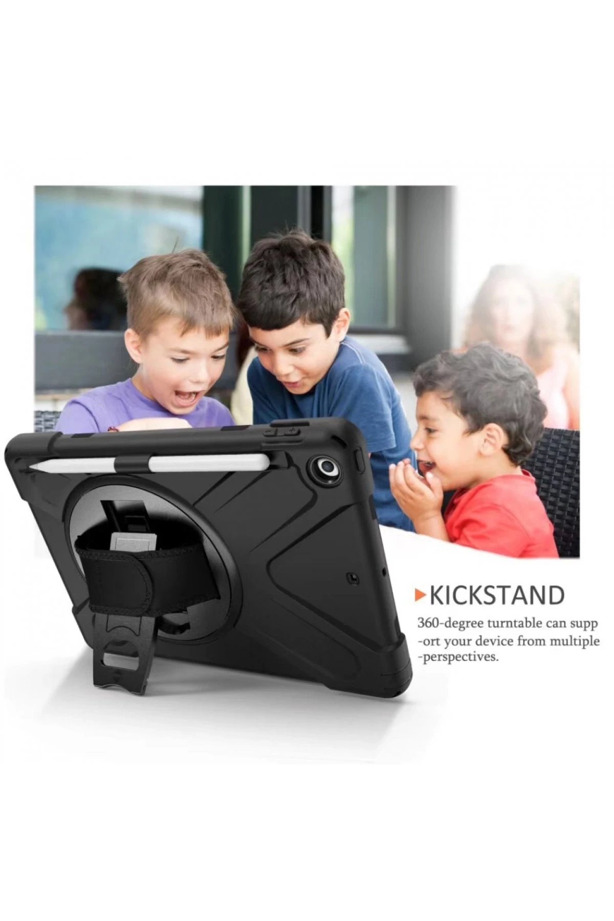 iPad 10.2 (7.nesil) Kılıf Amazing Tablet Kapak - Siyah-(5796) - Görsel 3