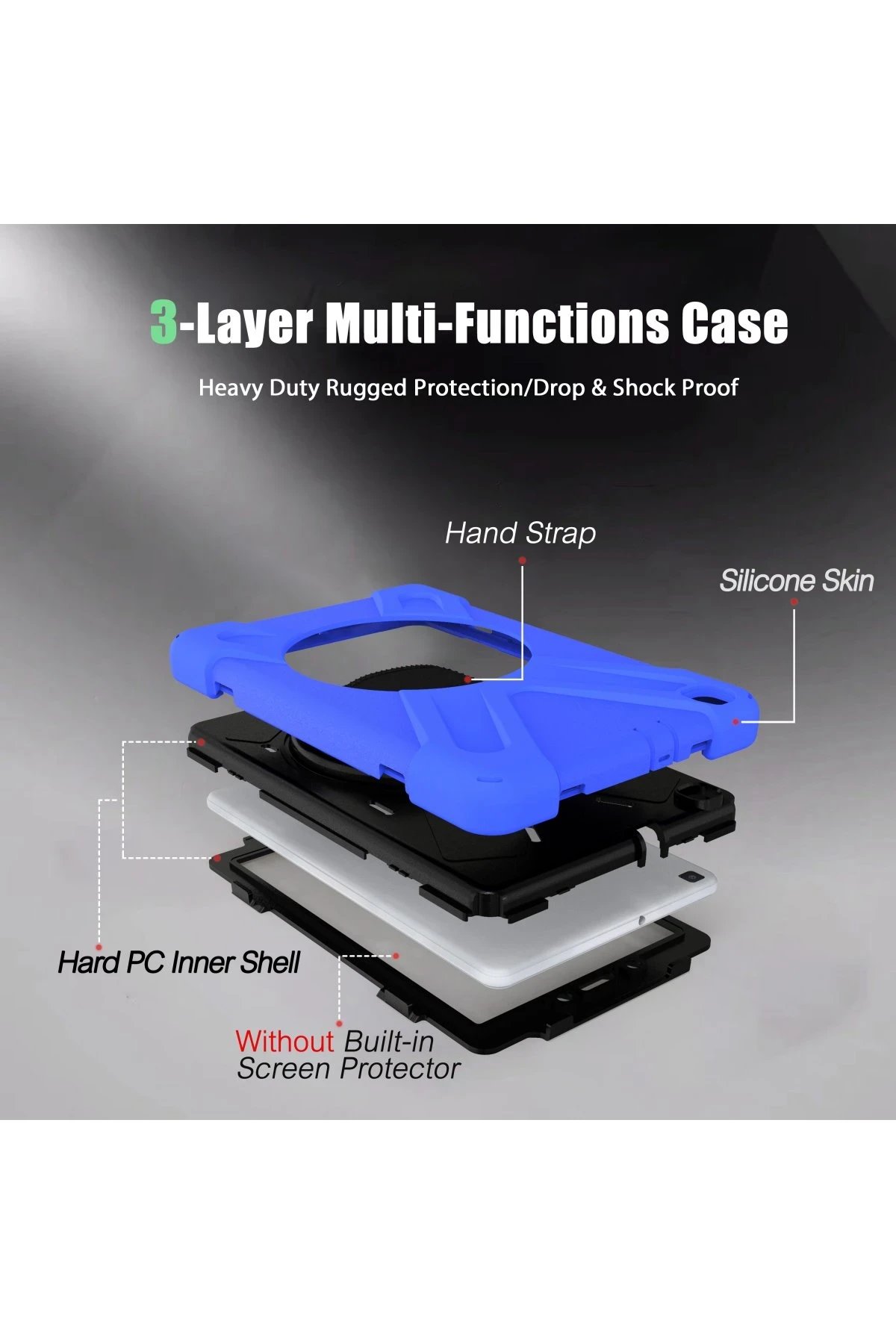 Samsung Galaxy T290 Tab A 8 Kılıf Amazing Tablet Kapak - Mavi-(5796) - Görsel 4