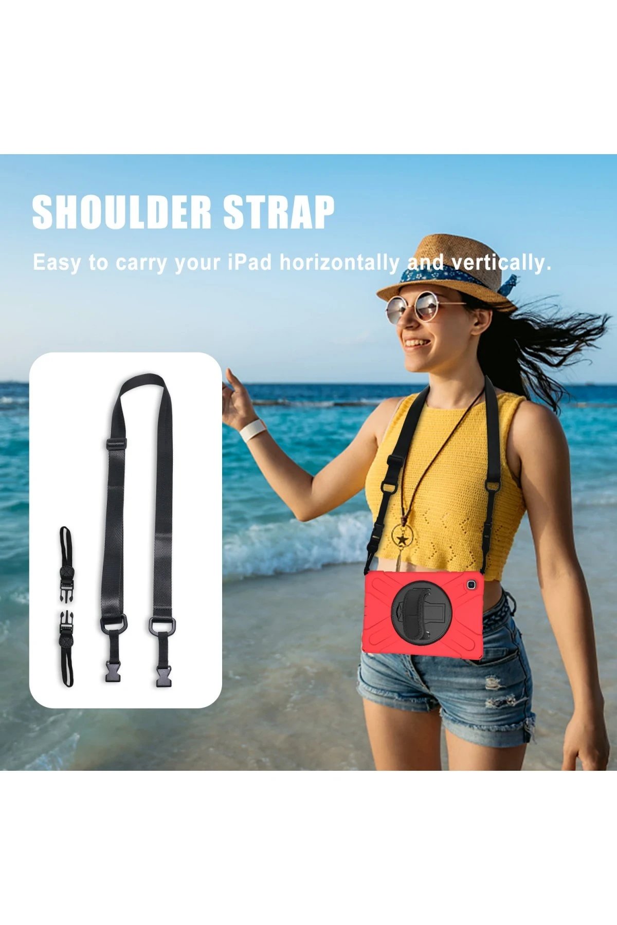 Samsung Galaxy Tab A7 10.4 Kılıf Amazing Tablet Kapak - Kırmızı-(5796) - Görsel 4