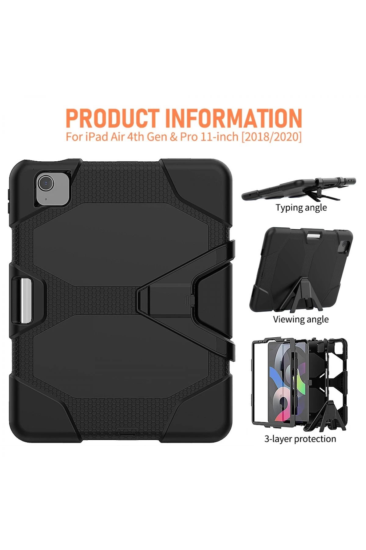 iPad Pro 11 (2020) Kılıf Griffin Tablet Kapak - Siyah-(5796) - Görsel 4