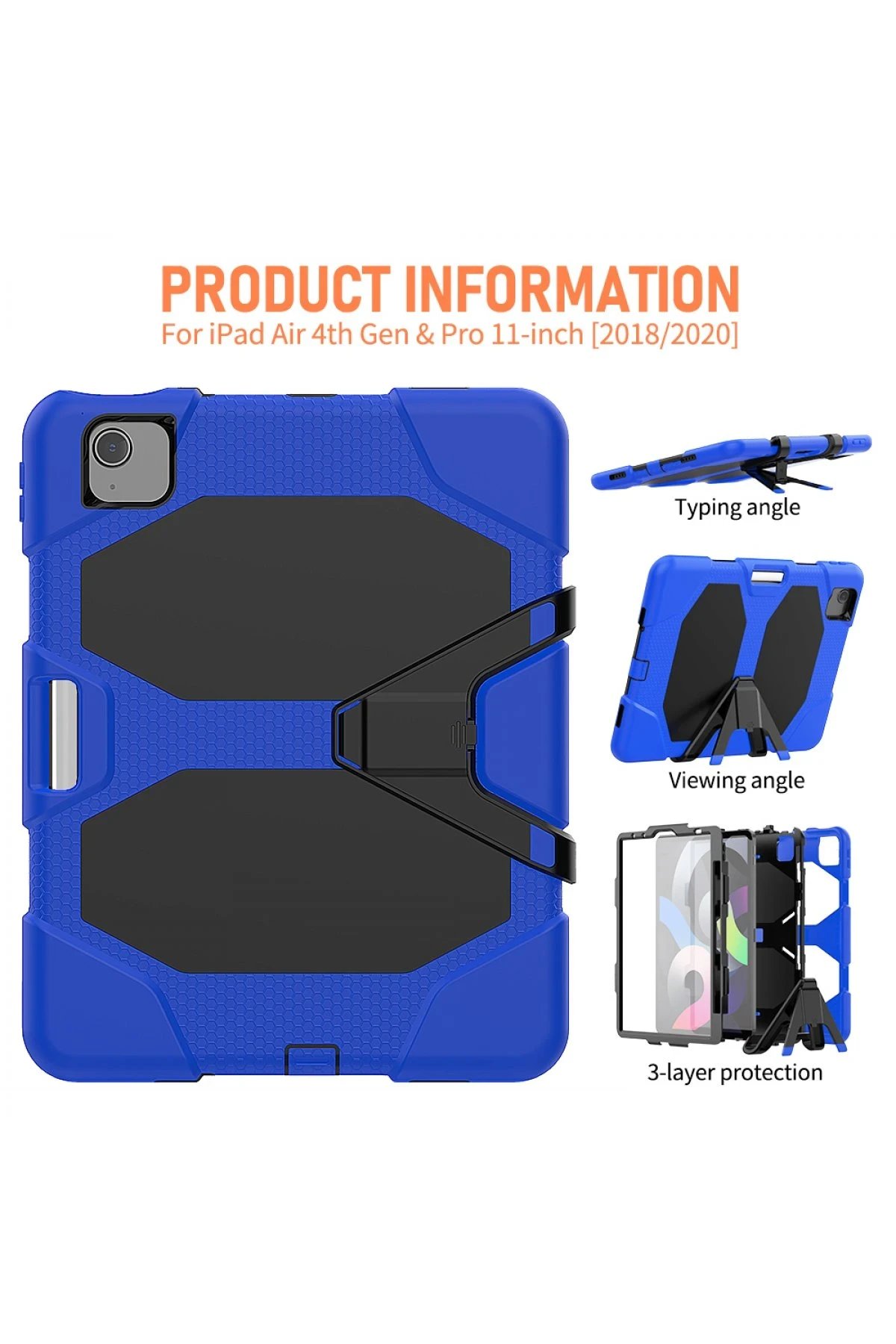 iPad Pro 11 (2020) Kılıf Griffin Tablet Kapak - Mavi-(5796) - Görsel 4