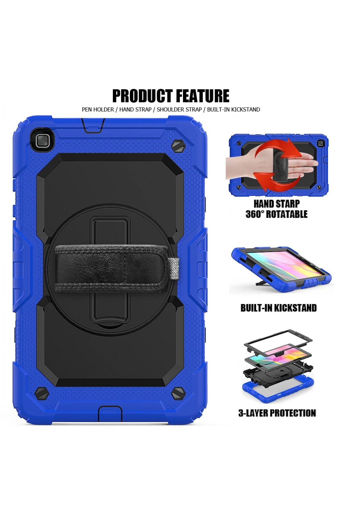 Samsung Galaxy T290 Tab A 8 Kılıf Pars Tablet Kapak - Mavi-(5796) - Görsel 3