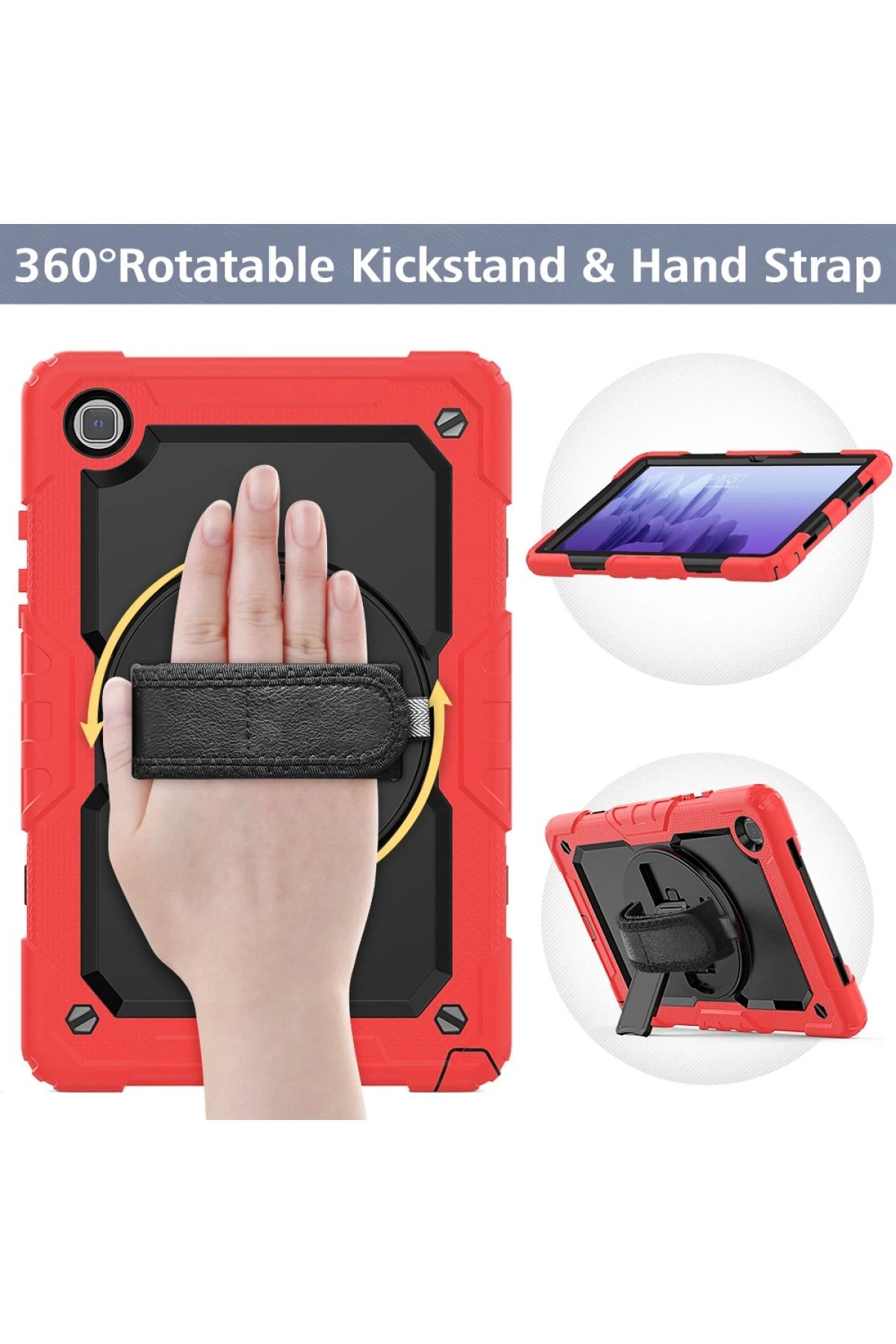 Samsung Galaxy Tab A7 10.4 Kılıf Pars Tablet Kapak - Kırmızı-(5796) - Görsel 4