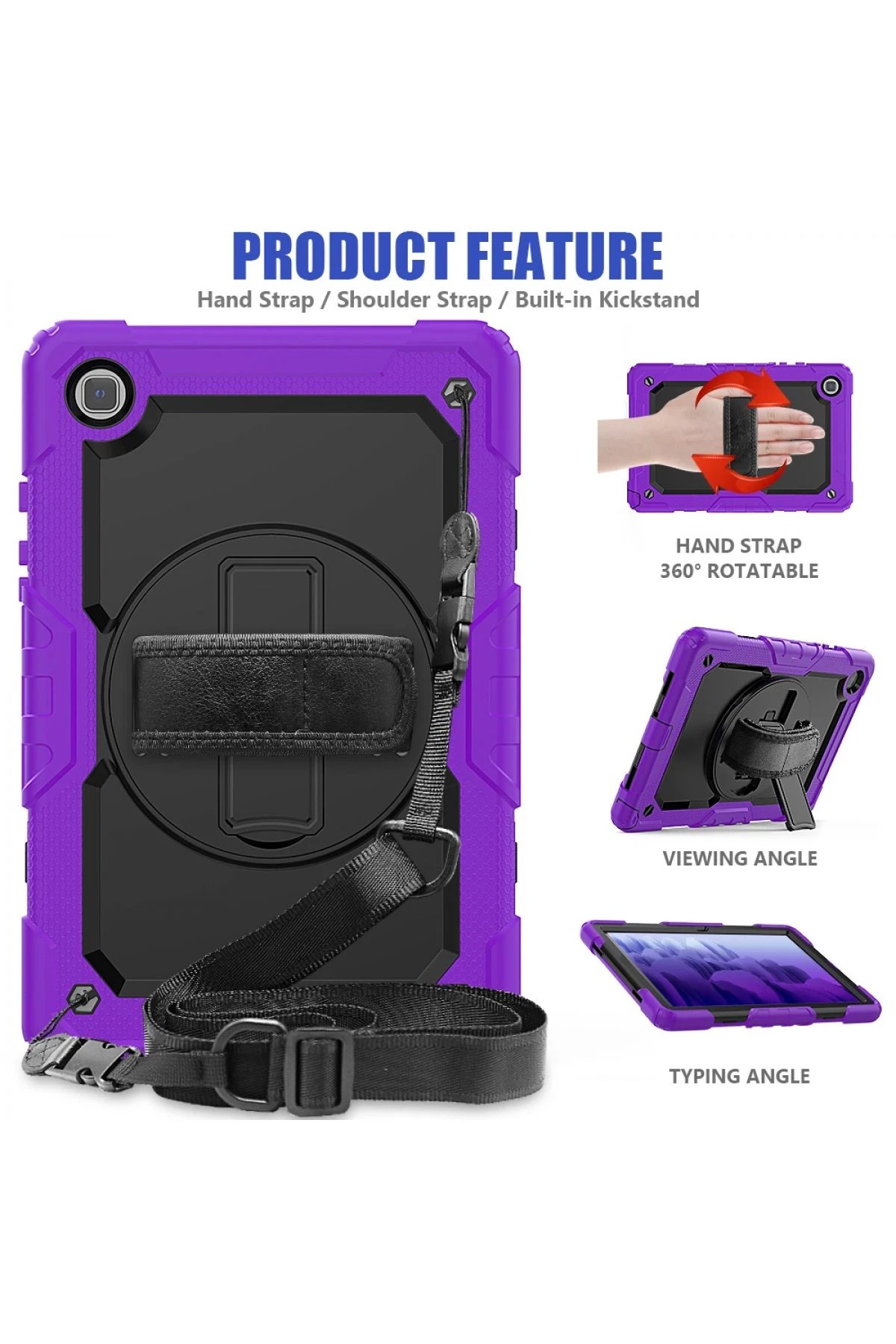 Samsung Galaxy Tab A7 10.4 Kılıf Pars Tablet Kapak - Mor-(5796) - Görsel 3