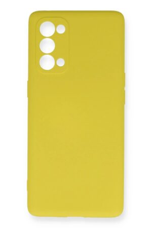 Oppo Reno 5 Kılıf Nano içi Kadife Silikon - Sarı-(5796)