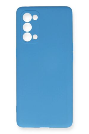 Oppo Reno 5 Pro Kılıf Nano içi Kadife Silikon - Mavi-(5796)