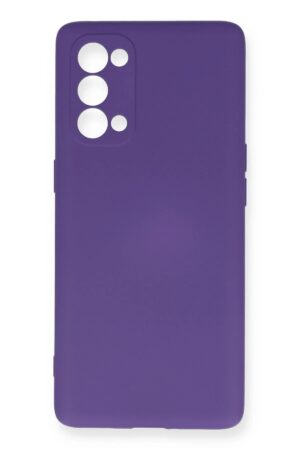 Oppo Reno 5 Pro Kılıf Nano içi Kadife Silikon - Mor-(5796)